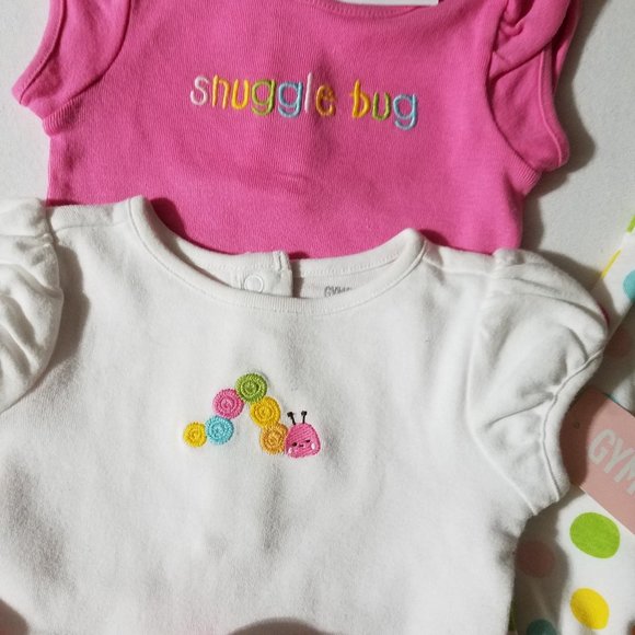Gymboree Snuggle Bug 0-3 month NWT Romper, 2 bodysuits, headband, socks, used bi - Picture 5 of 6